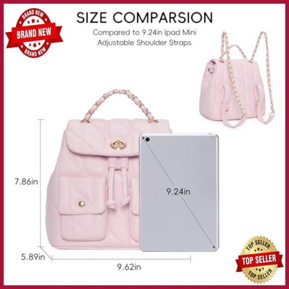 Convertible Quilted Vegan Leather Crossbody Backpack Purse for Travel